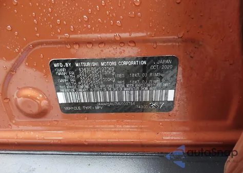 2021 Mitsubishi Outlander Sport 2.0 Be 2Wd/2.0 Es 2Wd/2.0 Le 2Wd/2.0 S 2Wd z USA, uszkodzony, nr VIN JA4APUAU7MU003754